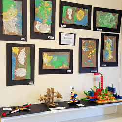 Exhibit of childrens work at Parkside Preschool art show