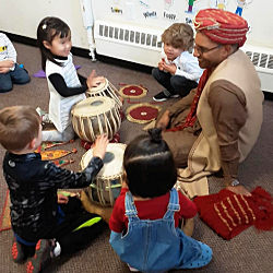 Preschool children celebrating cultural diversity on Dinali day